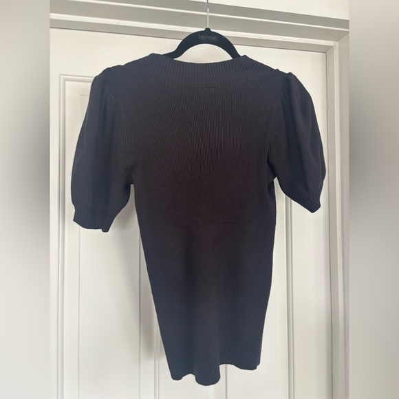 Black knit sweater with blousy shoulders - Picture 2 of 3